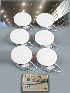 6PC PACK Brand New 4 inch / 12cm LED Round  Panel Light | Warm White | 9W